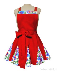 ELEGANCKI FARTUCH KUCHENNY sukienka PIN UP czerwony