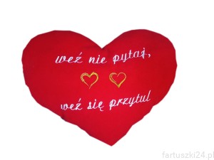 Poduszka serce z haftem 