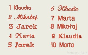 HAFT MASZYNOWY-KOMPUTEROWY NAPISY NA FARTUSZKI